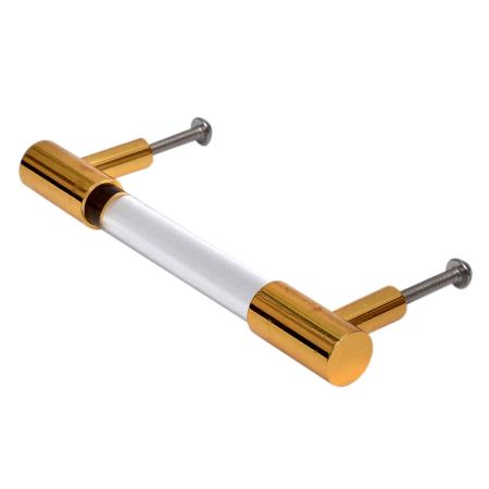 Clear Golden Small Cylinder Glass Door Handles